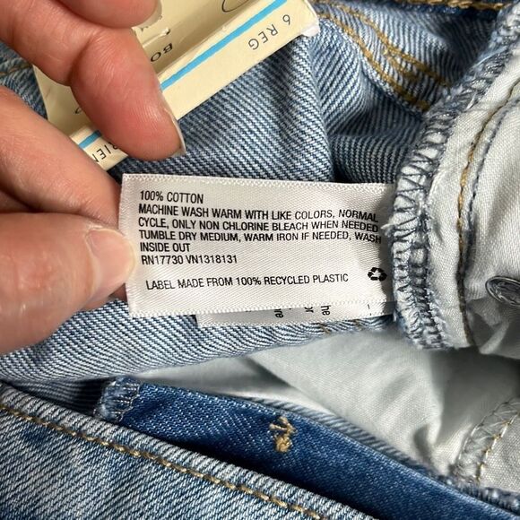 Universal Threads Boyfriend High Rise Jeans 100% Cotton Denim Blue Women's Pants - Picture 11 of 16